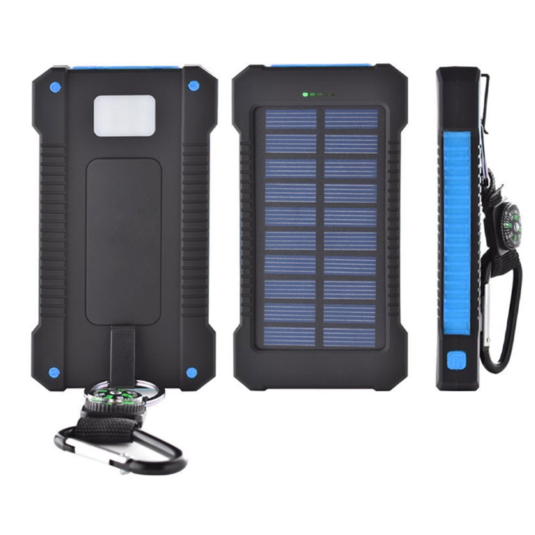 10000Mah Solar Power Bank Flashlight W/ Compass 6