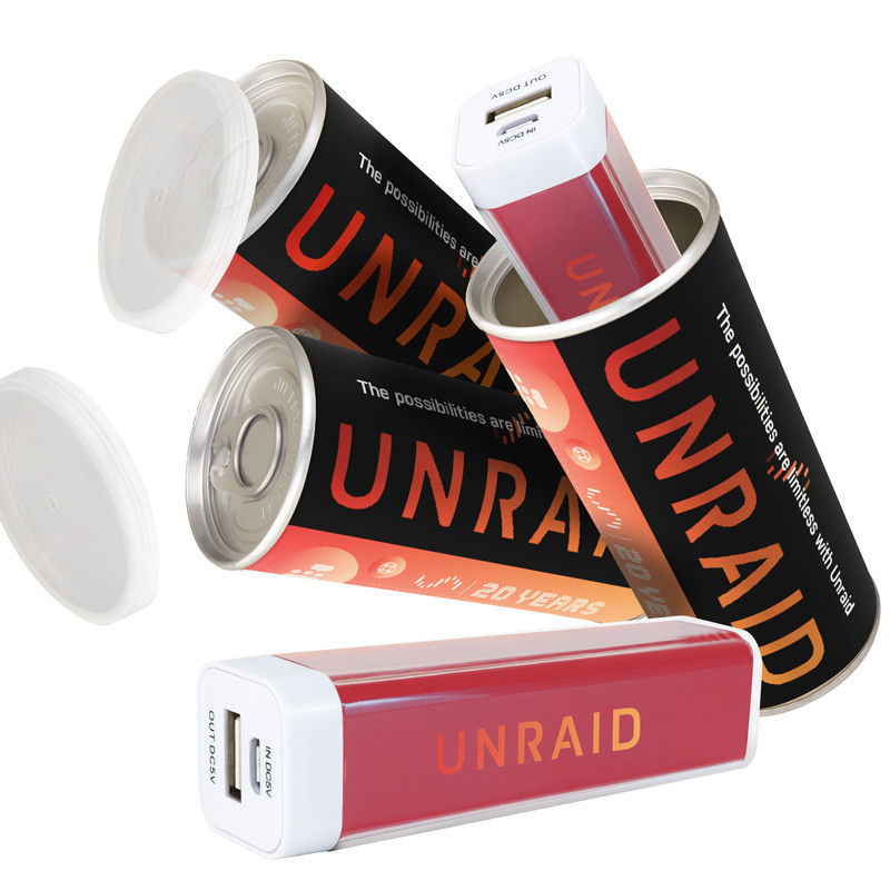 Power Shot 10 - 2200 mAh Plastic USBP2200P Power Bank in Branded Can 12
