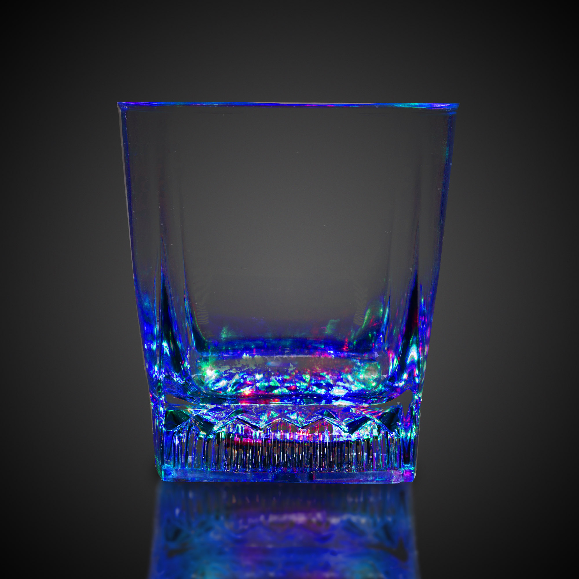 Square Bottom LED Rocks Glass 6