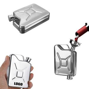 Oil Tank Shaped 5oz Stainless Steel Flask With Handle, custom water bottle with logo imprint 6