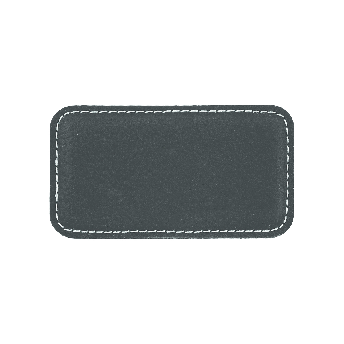 3 1/4" x 1 3/4" Black/Silver Leatherette Badge w/ Magnet 2