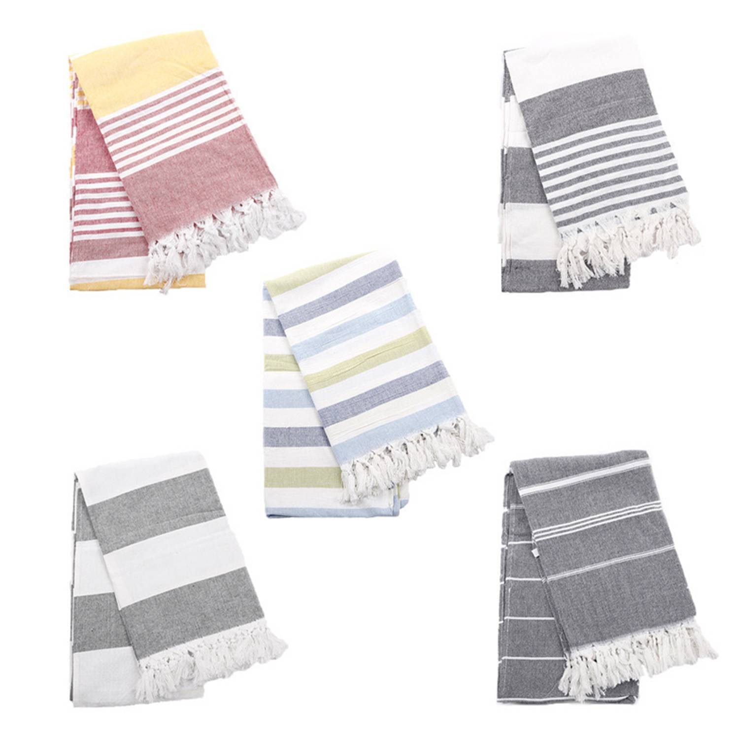 Cotton Turkish Fringe Striped Beach Towel 3