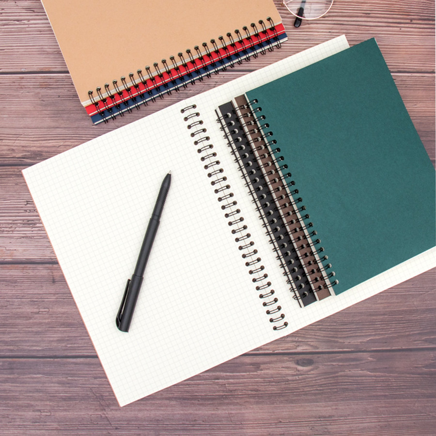 Spiral Notebook Lined Dots Blank Grid Paper Journal Book 4