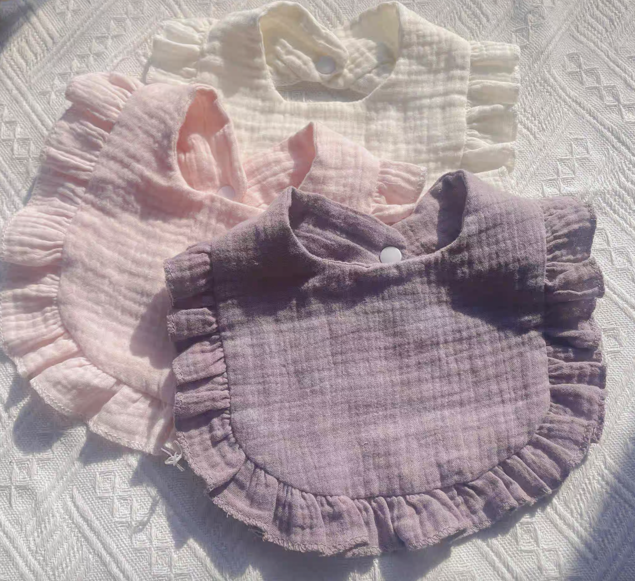 Baby Muslin Bibs Drool Bibs Bandana Ruffle Soft Cotton for Newborn Baby 6