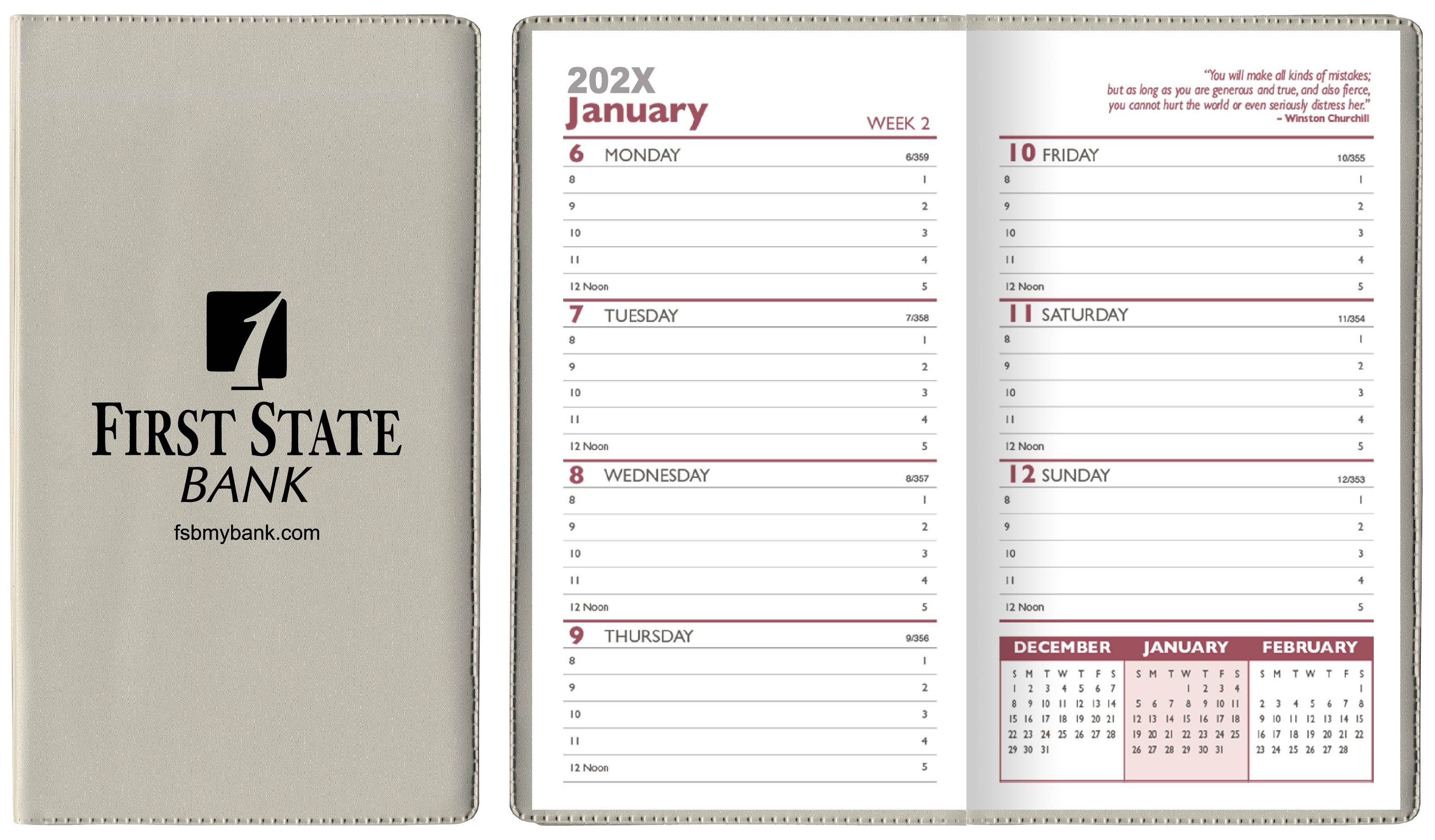 Standard Vinyl Cover Weekly Pocket Planner 2