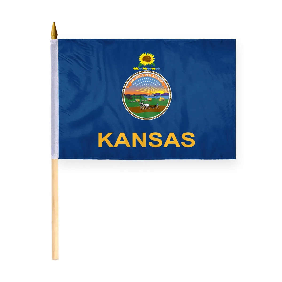 4"x6" & 12"x18'' Kansas ePoly Printed Stick Flags 2