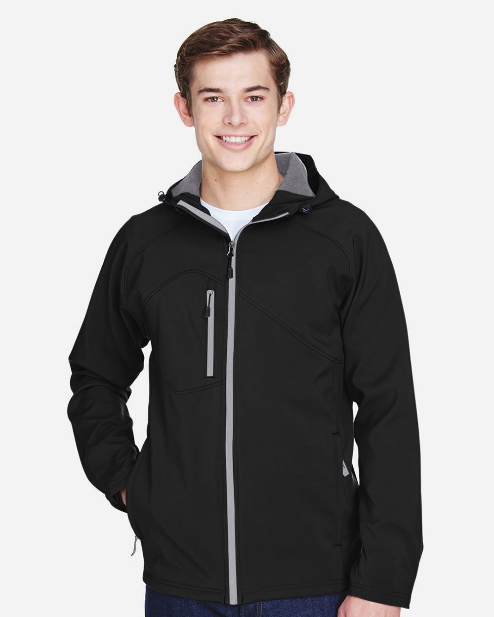 Men's Prospect Two-Layer Fleece Bonded Soft Shell Hooded Jacket - 88166 2