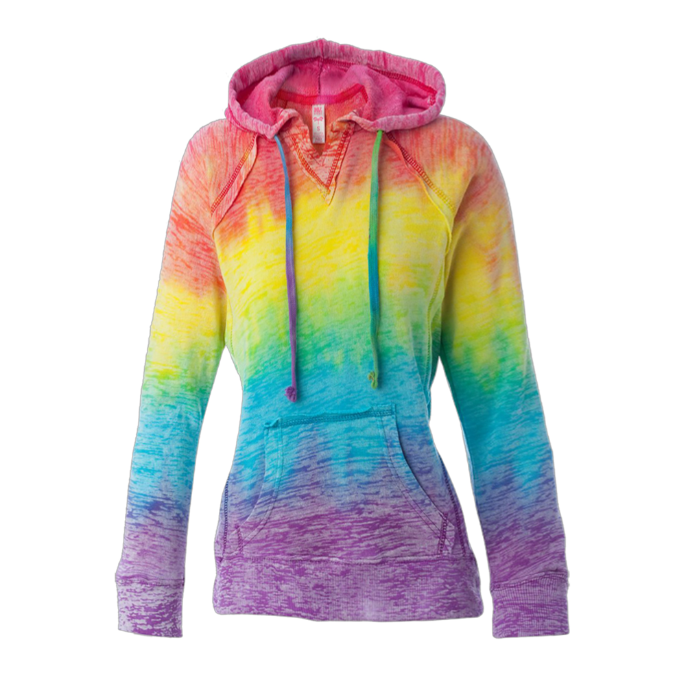 Courtney Women’s Classic Fit Burnout V-Notch Hoodie