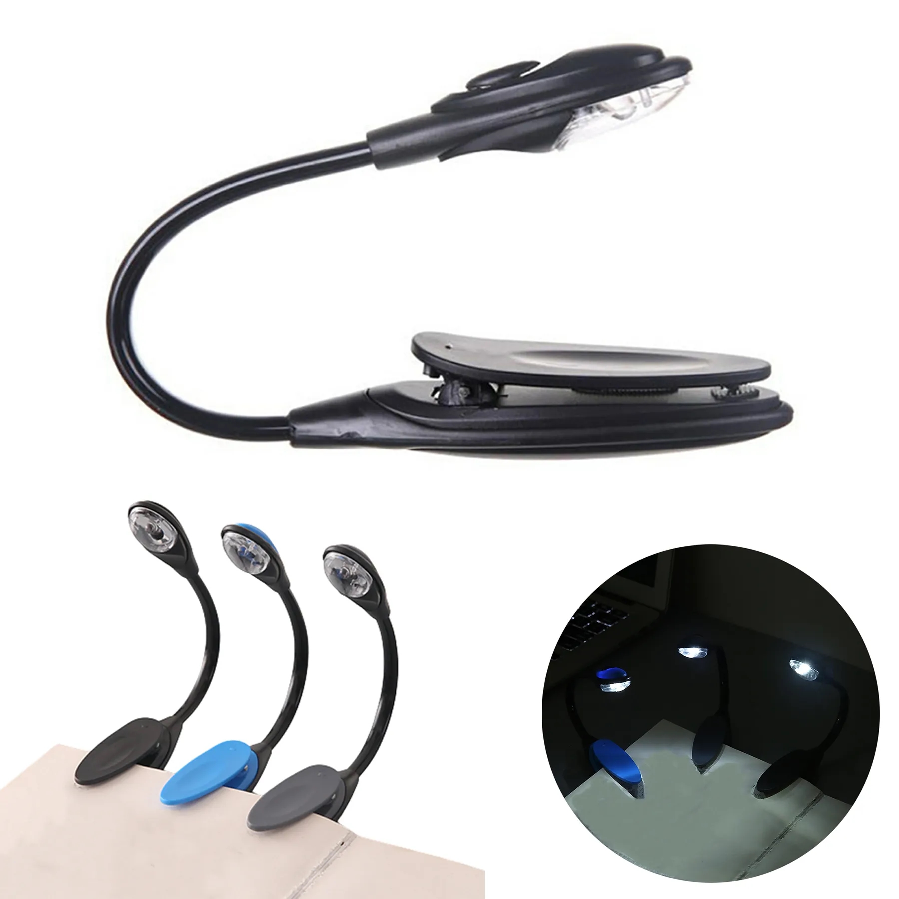 Travel Flexible LED Book Reading Light Mini Clip 3