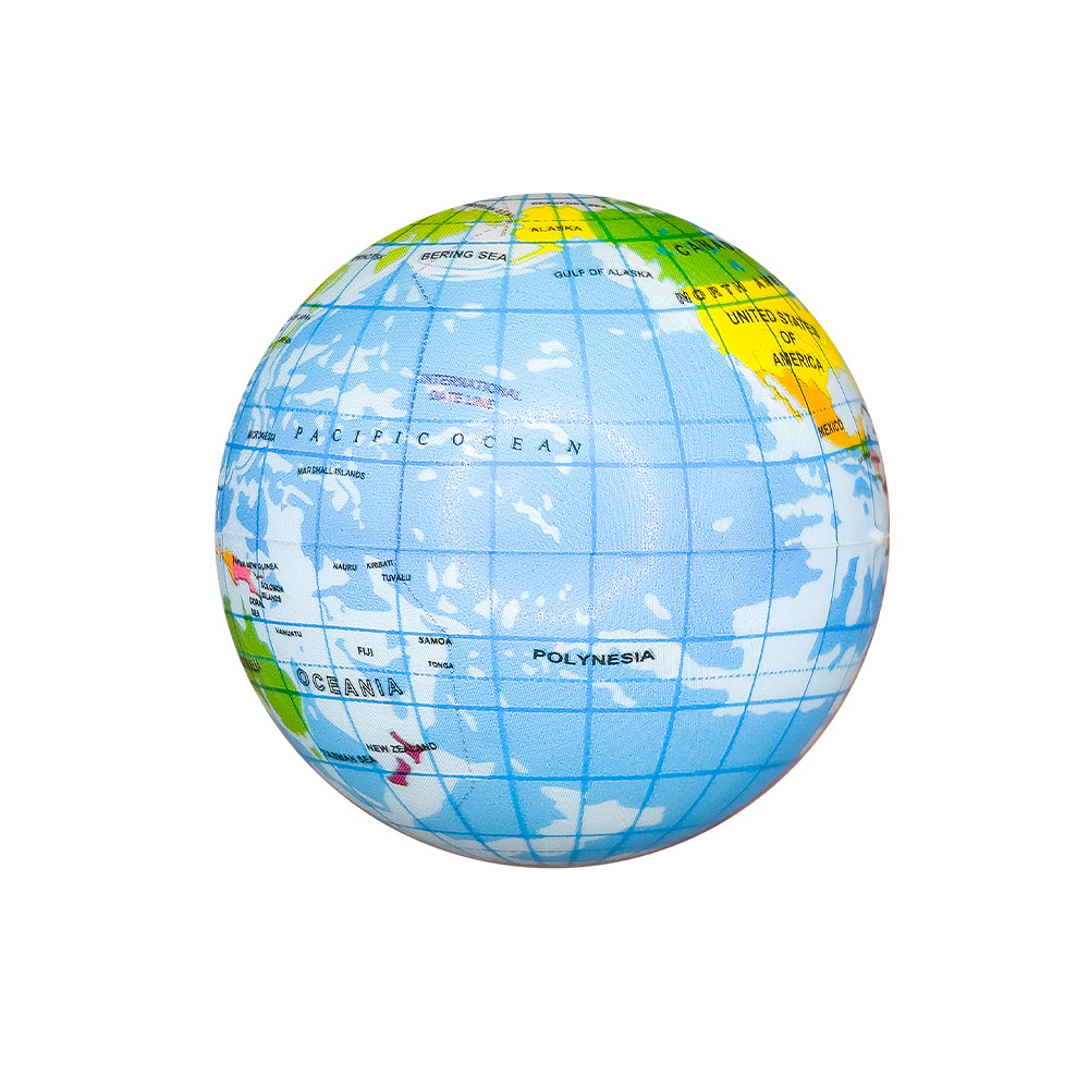 Printed Globe PU Ball 3” 4