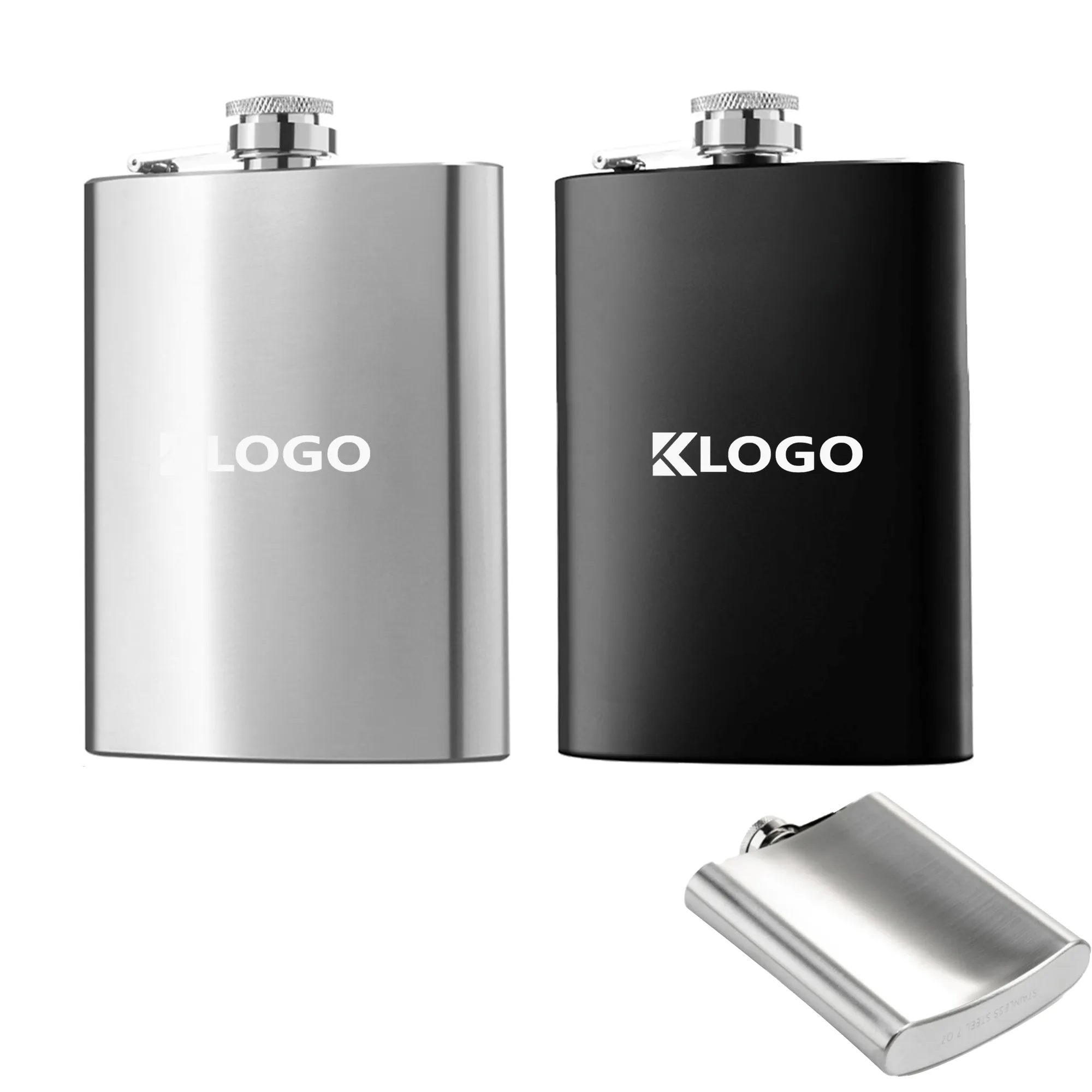 8oz Stainless Steel Hip Flask For Liquor, custom water bottle with logo imprint 4