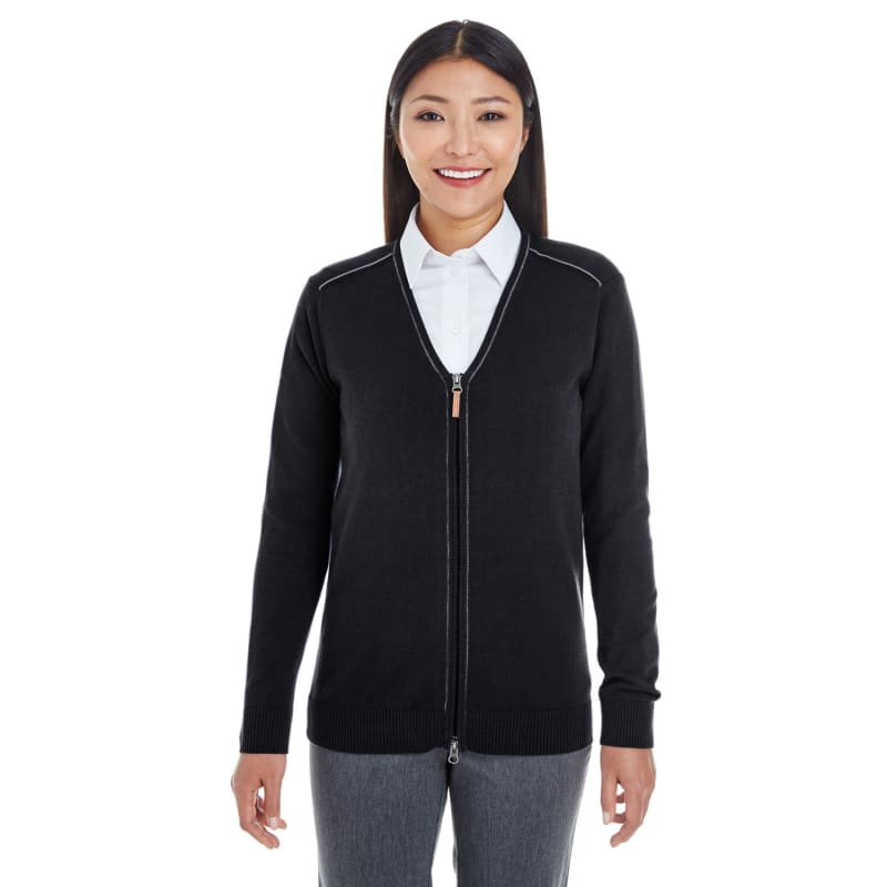 Devon & Jones Ladies' Manchester Fully-Fashioned Full-Zip Cardigan Sweater 13