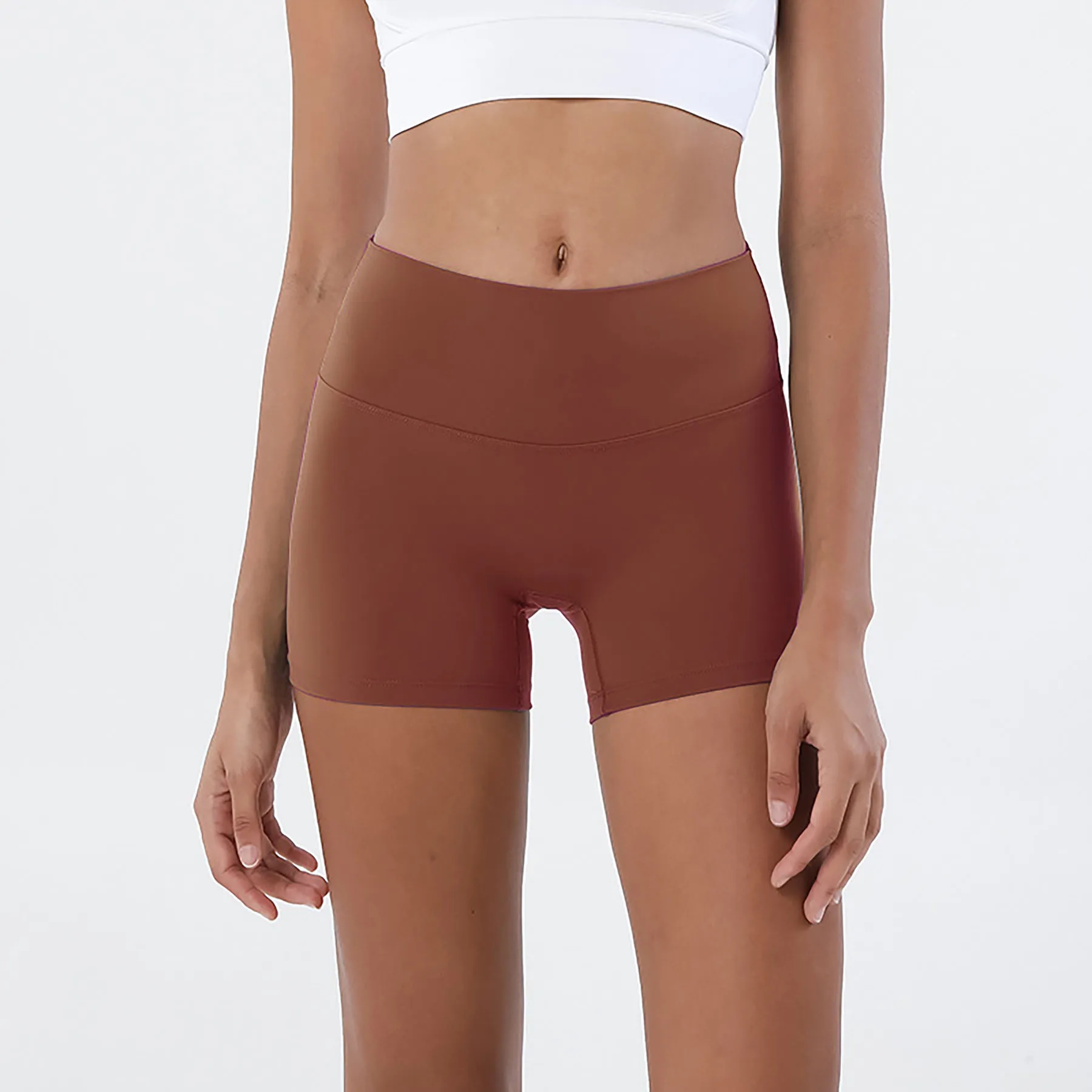 Women's High-Waisted Yoga Exercise Shorts 4
