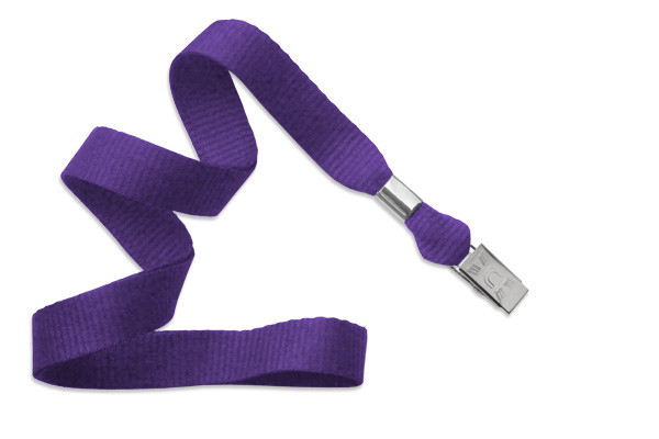5/8" Blank Lanyard w/Bulldog Clip (Purple) 1