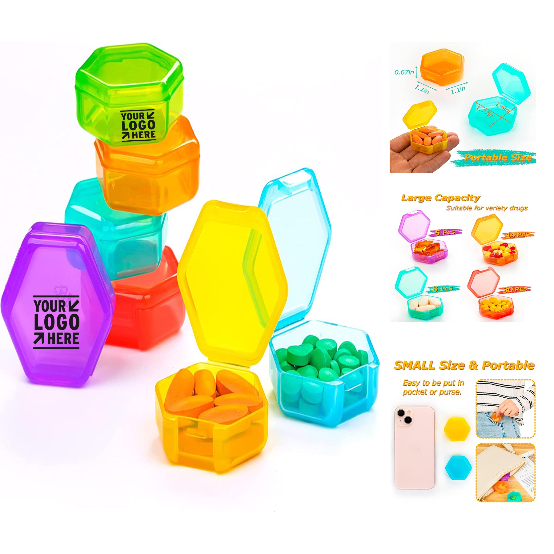 Small Pill Organizer Travel Pill Box 2
