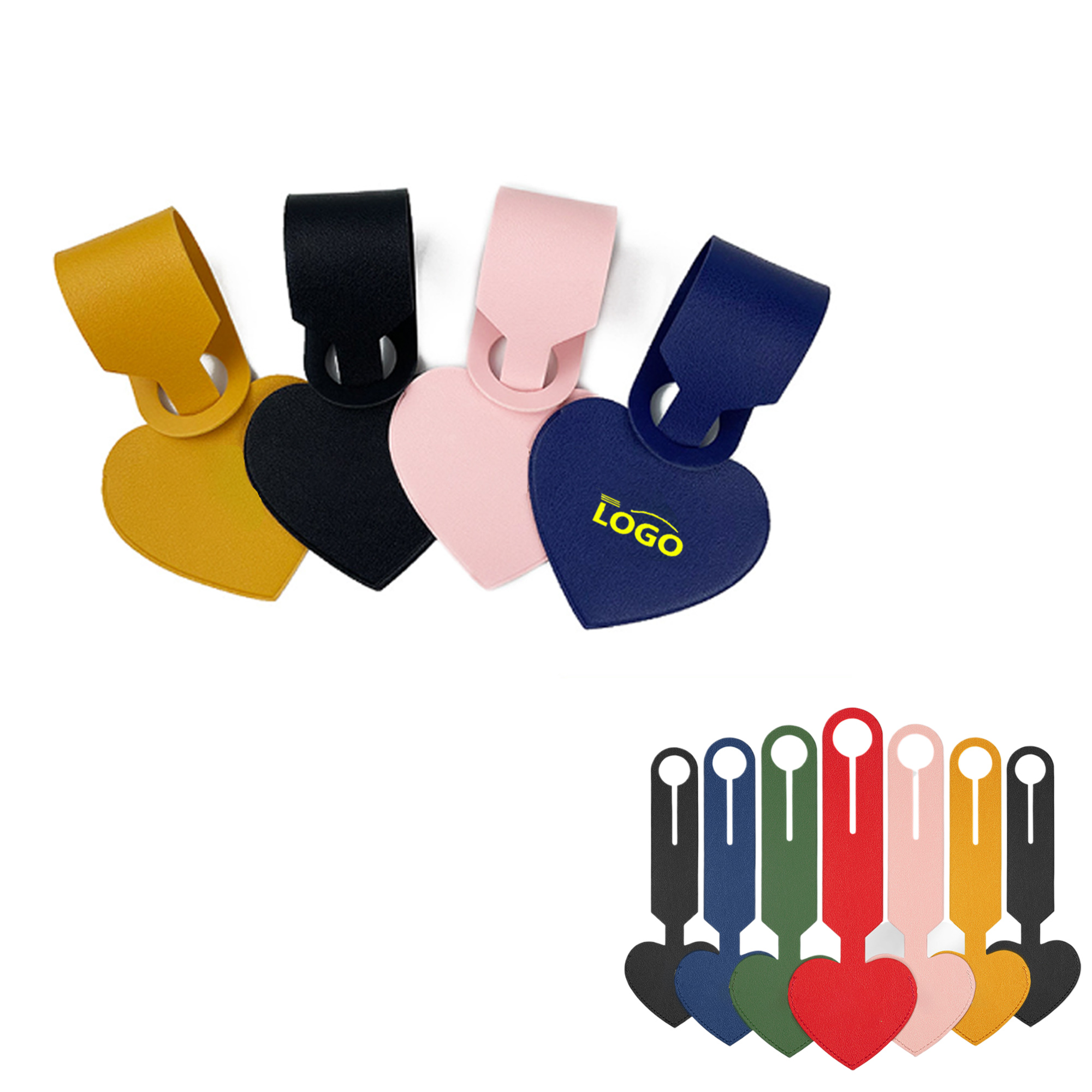 Heart Shaped PU Leather Luggage Tag Holder 5