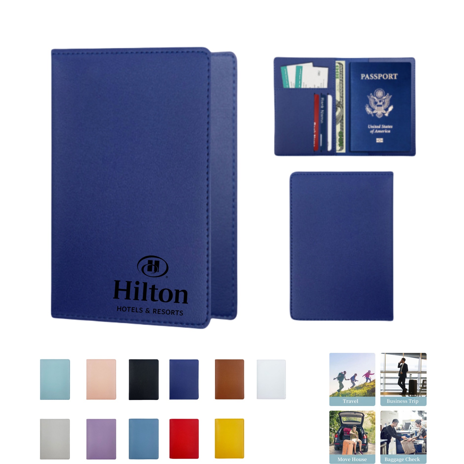 PU Leather Passport Holder with Card Slots 7