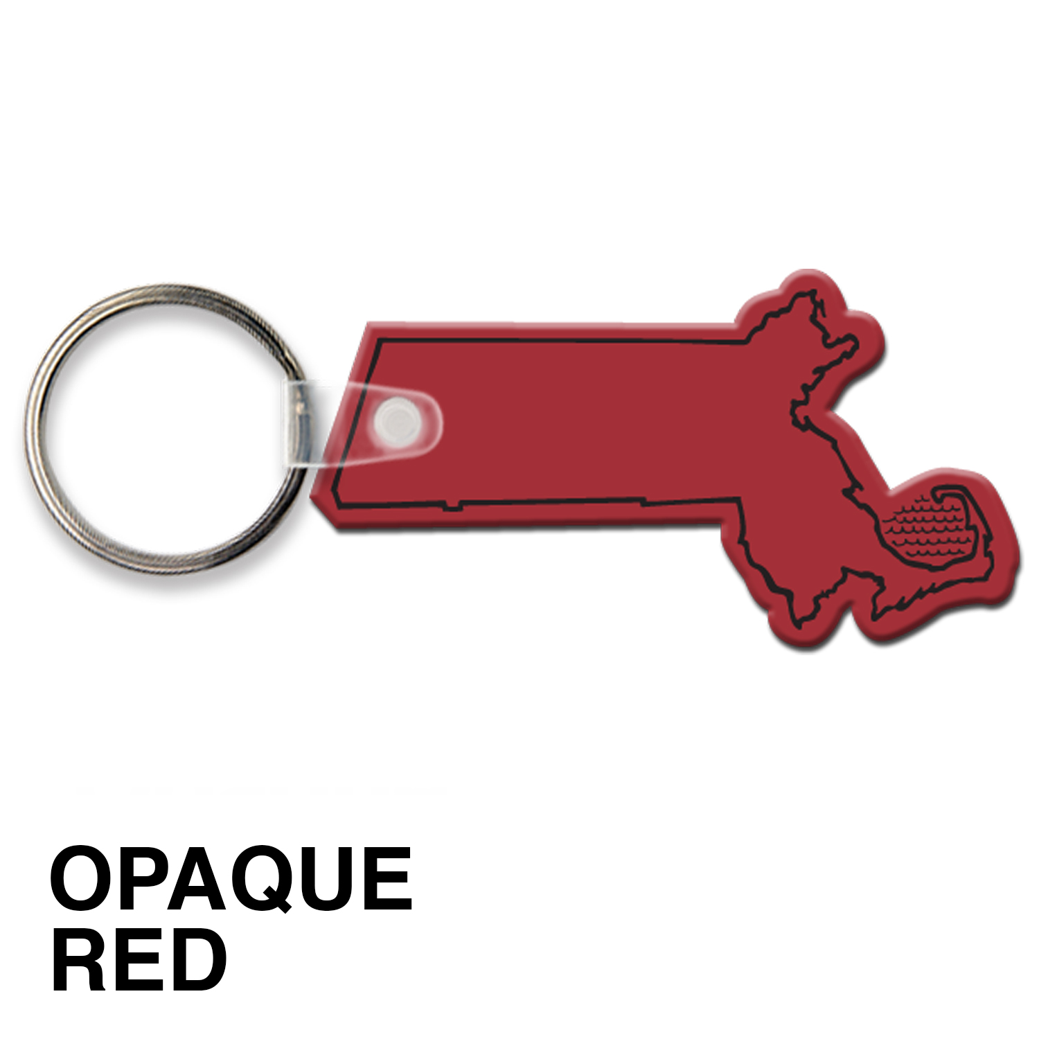 Massachusetts State Shape Key Tag (Spot Color) 13