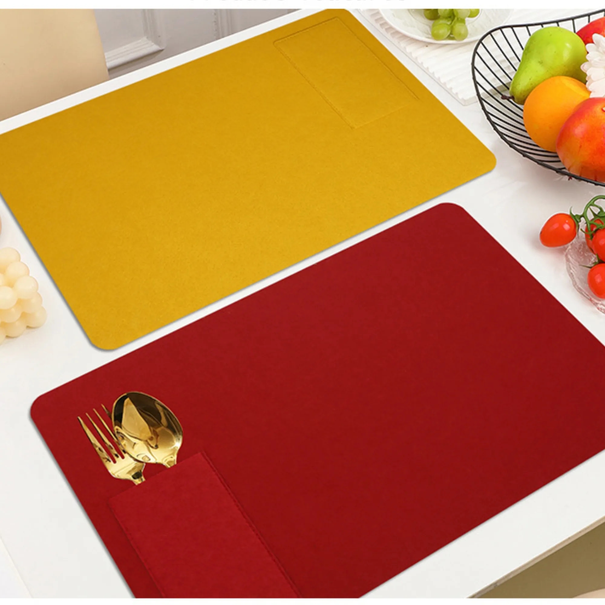 Rectangular Felt Placemat Desk Pad Dining Table Mat 1