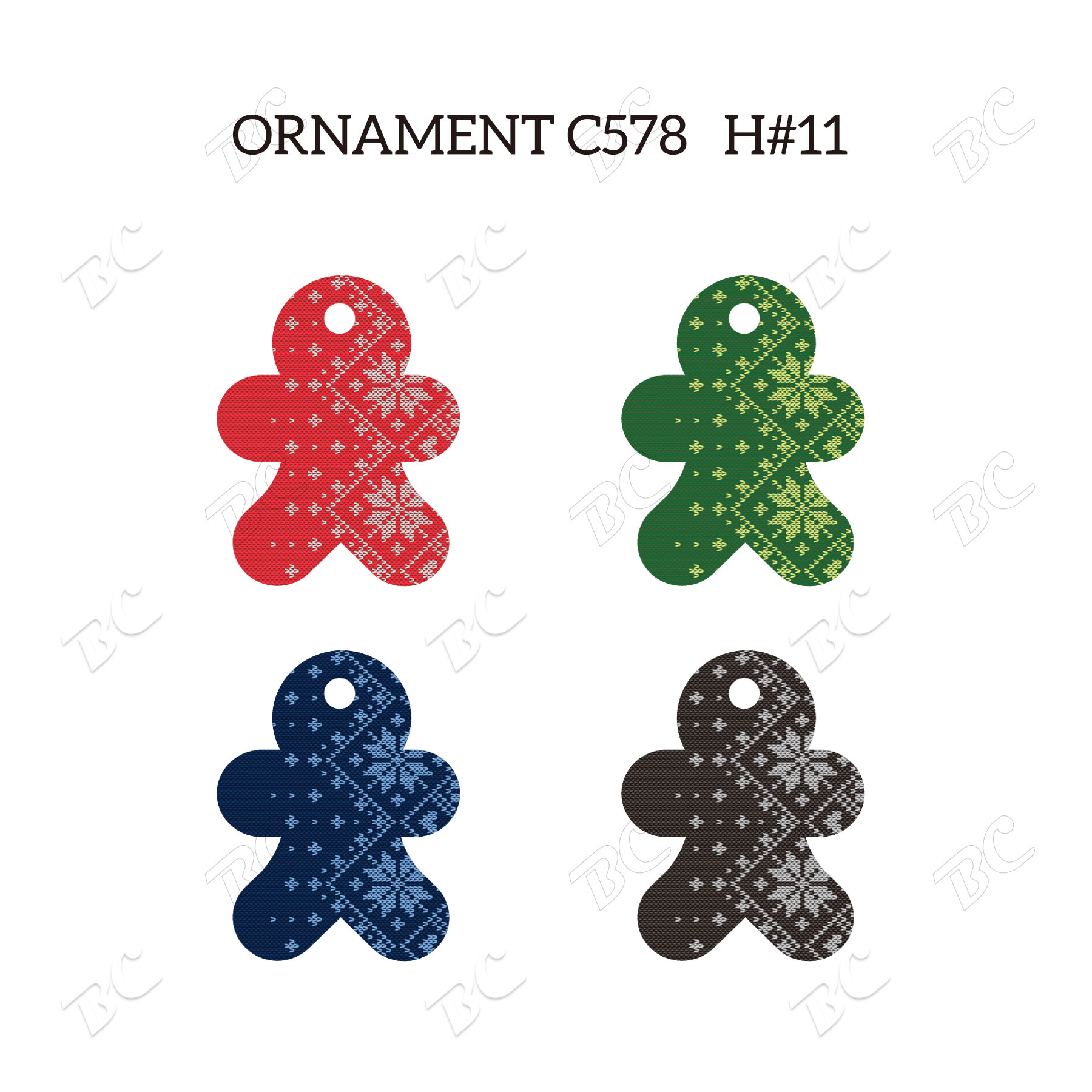 Free Shipping Full Color Christmas Ornament - Ginger man 42