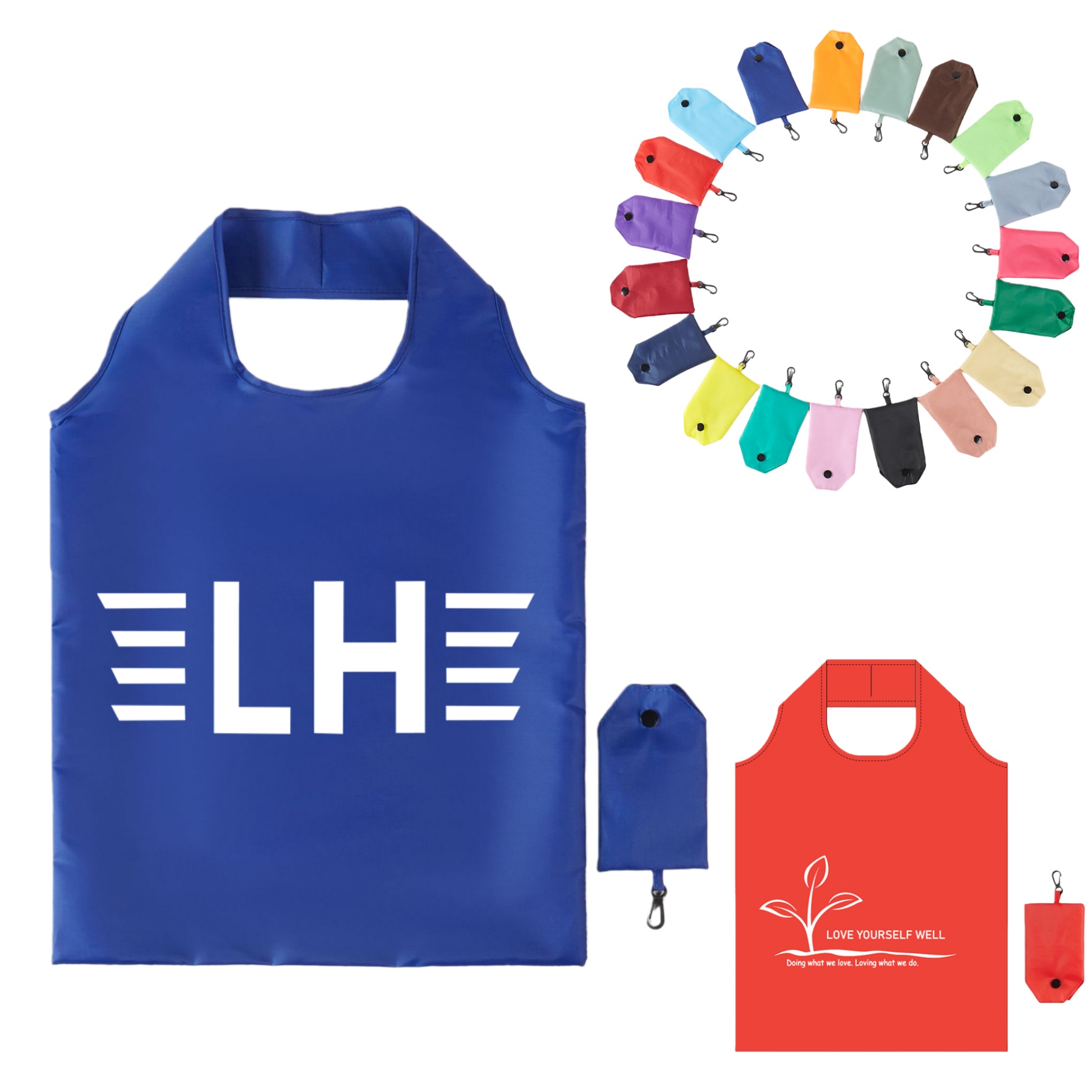 Folding Oxford Shopping Bag With Hook, custom tote bag with logo imprint 2