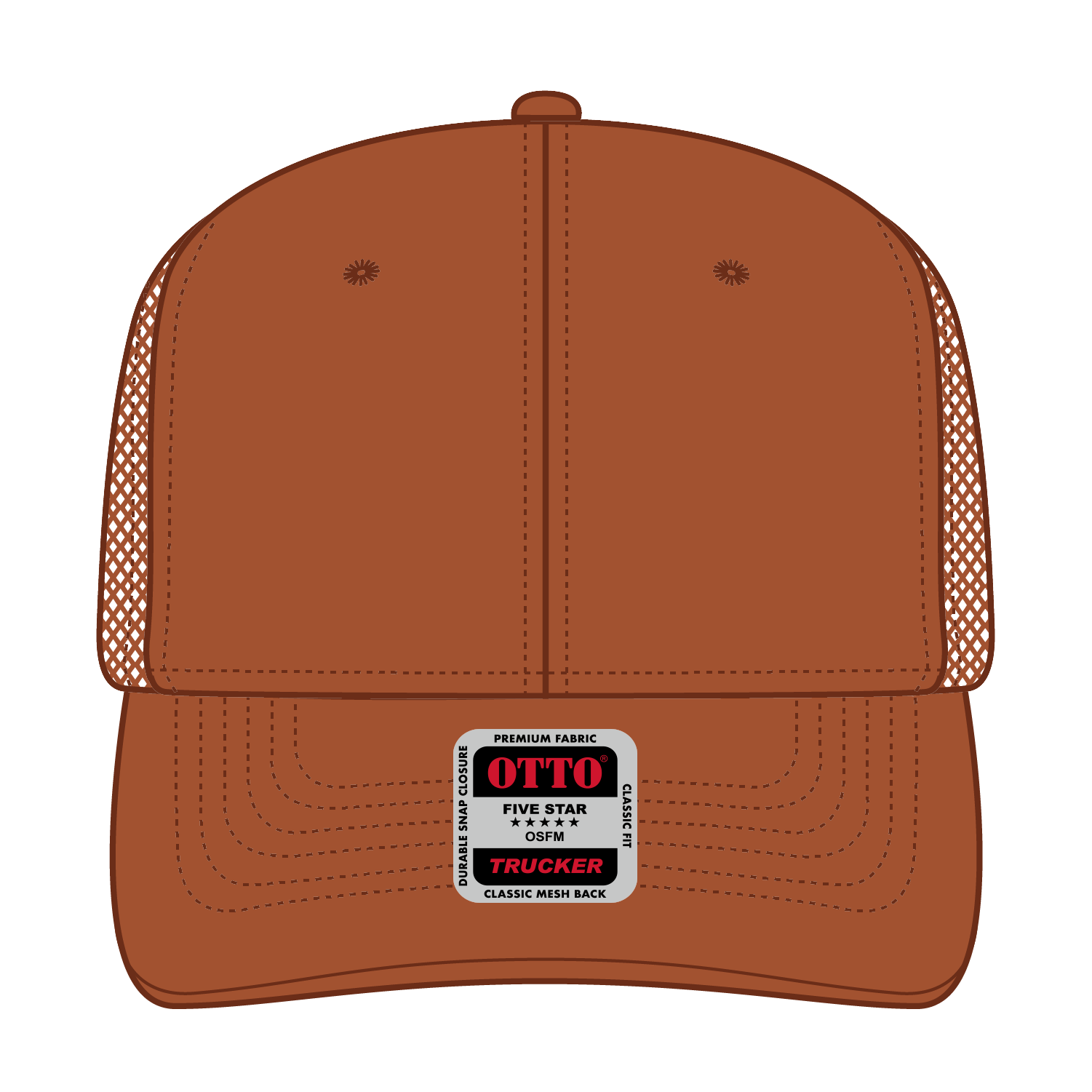 OTTO CAP® 6 Panel Mid Profile Mesh Back Trucker Hat 55