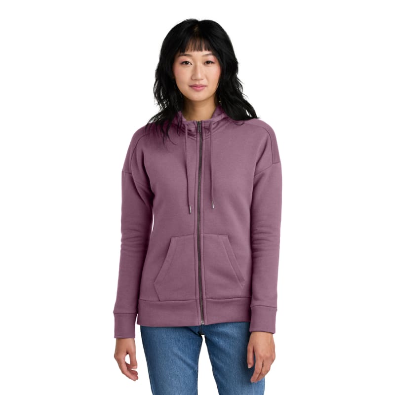 District Women's Perfect Weight Fleece Drop Shoulder Full-Zip Hoodie 9