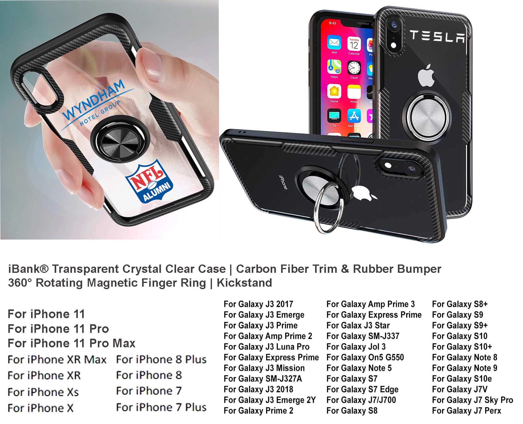 iBank ® Galaxy Note 9 Transparent Case with Carbon Fiber Trim & Rubber Bumper 2