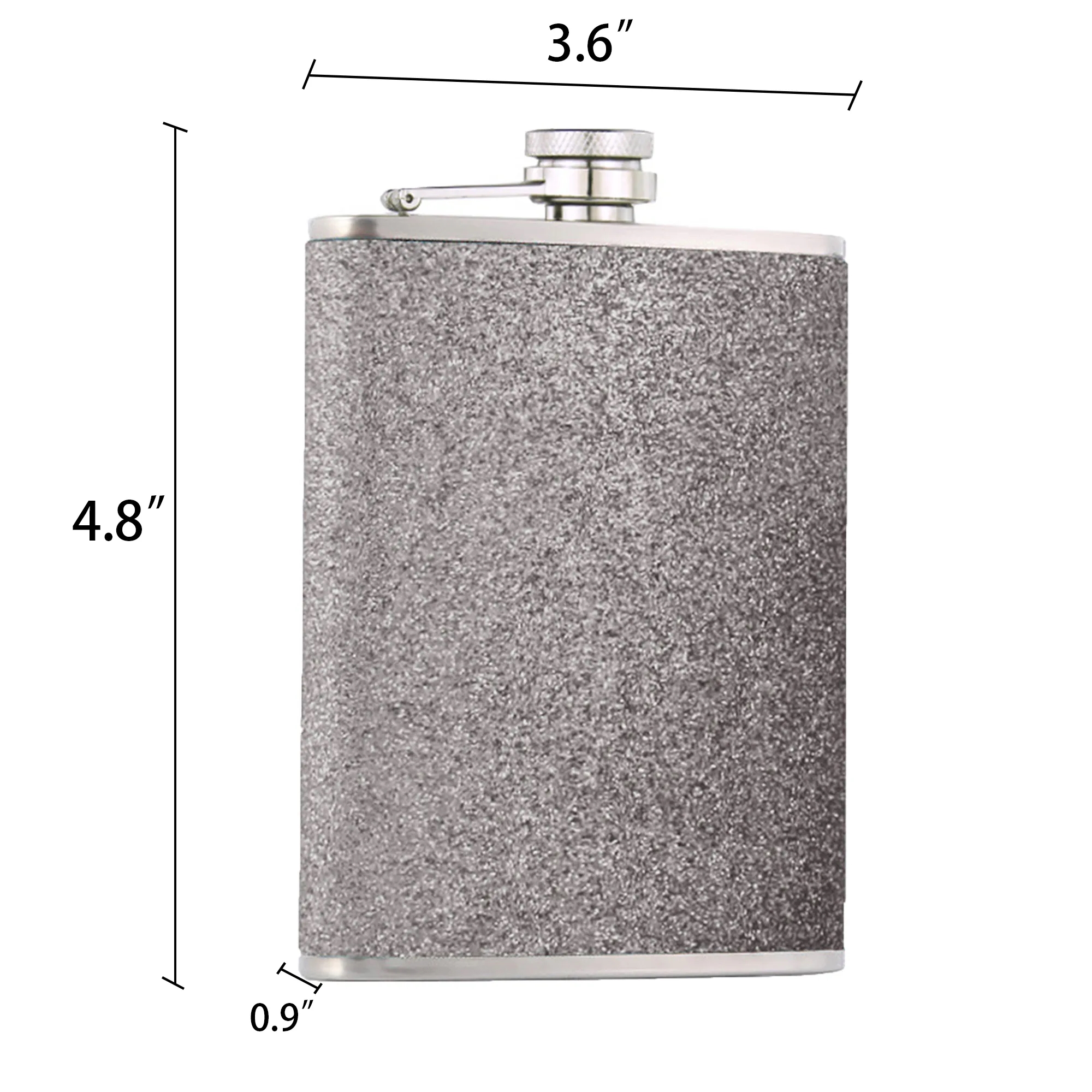 MOQ20 8OZ Shiny Stainless Steel Flask With Funnel 2