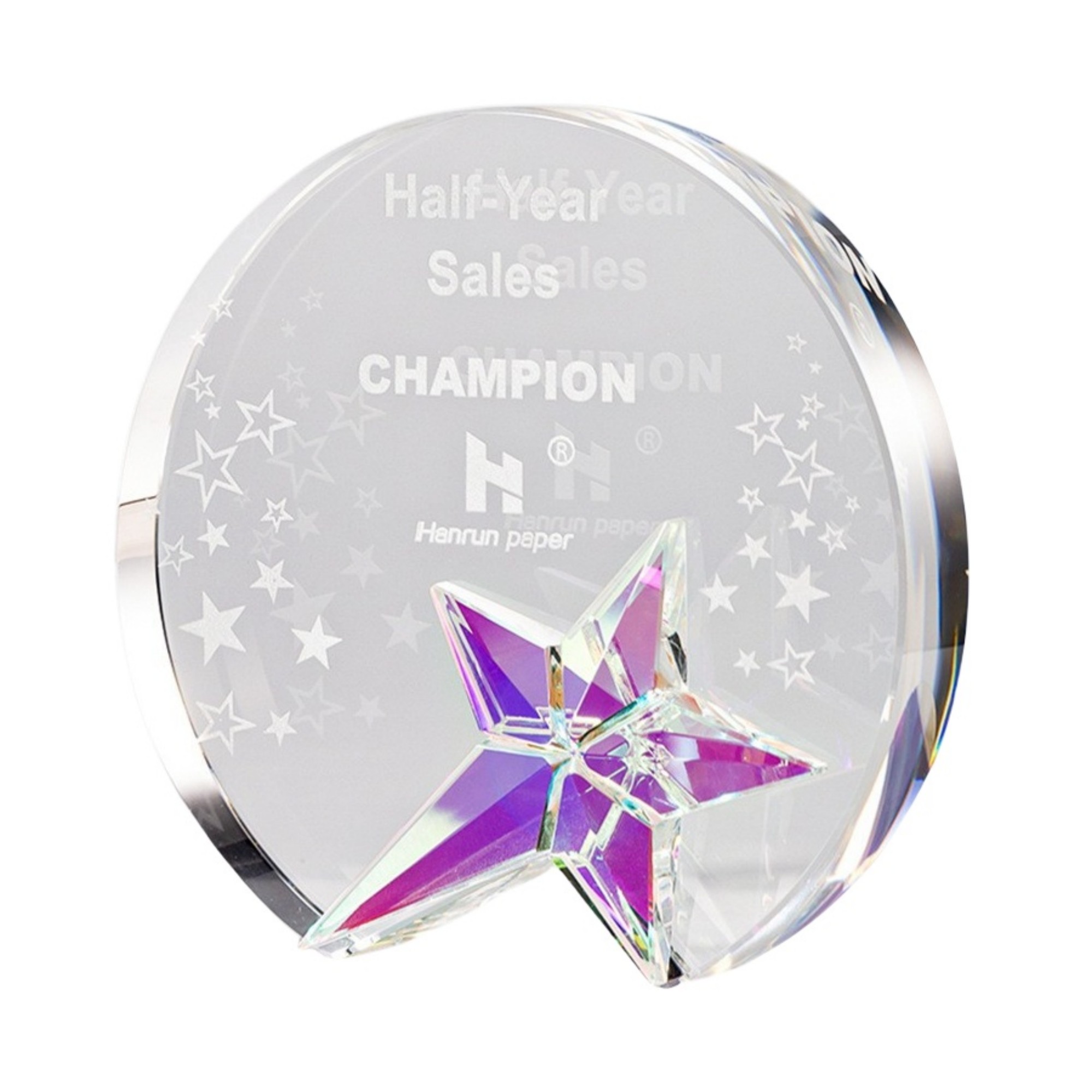 Round Colorful Crystal Trophy 4