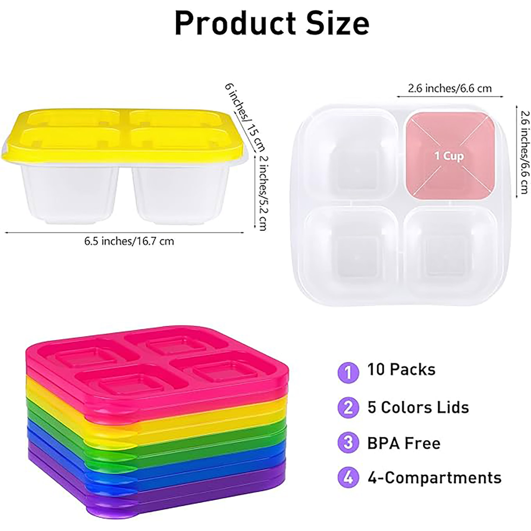 Four Compartment Reusable Lunch Box 3