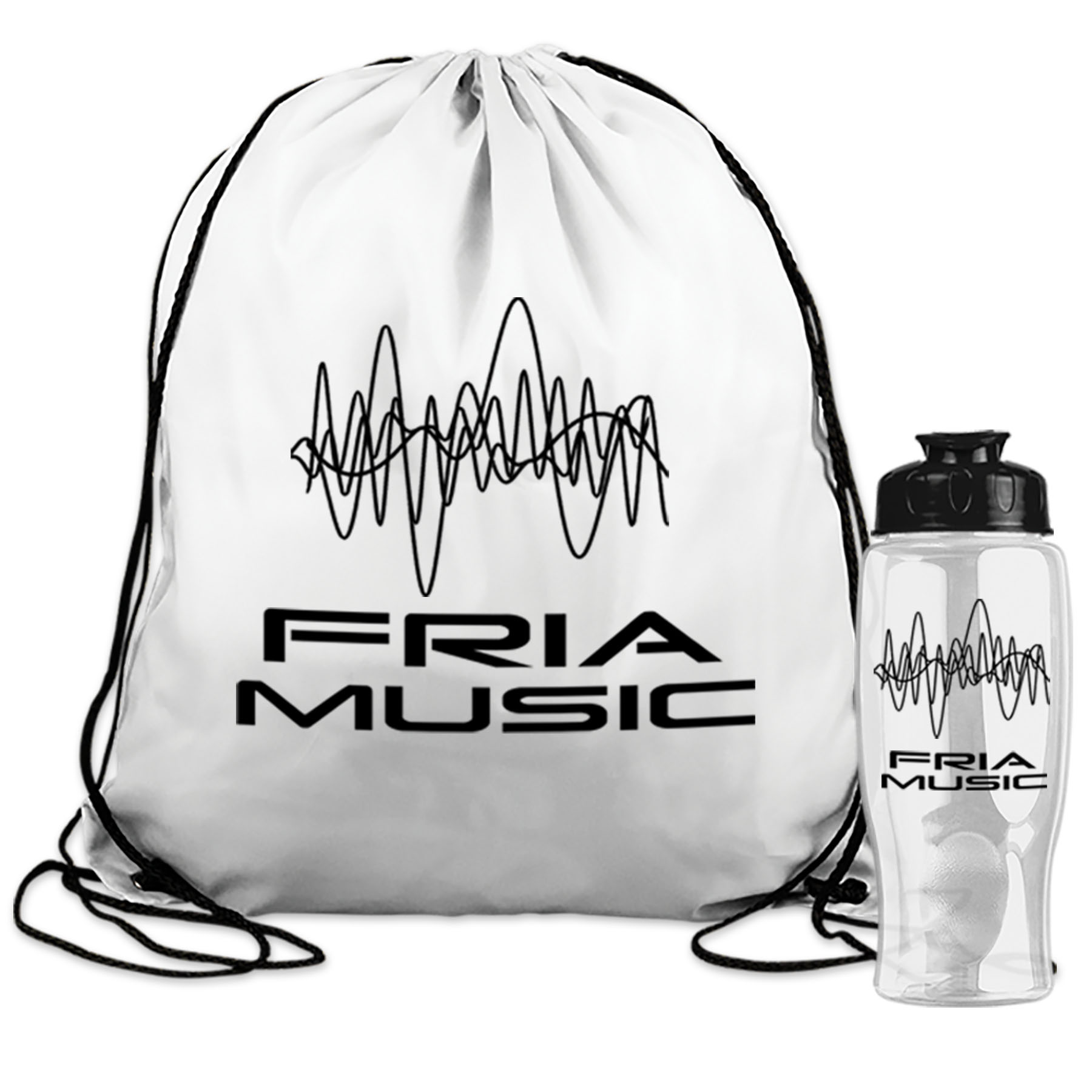Bottle in a Drawstring Backpack Combo Kit 6