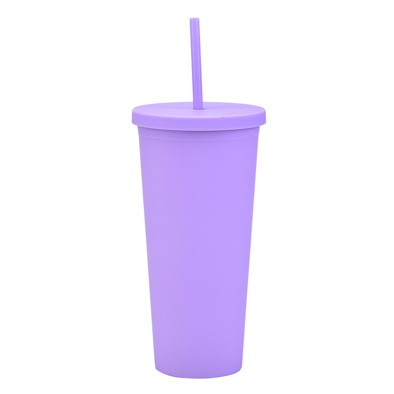 24 OZ Portable Double Plastic Skinny Tumbler / Straw 7