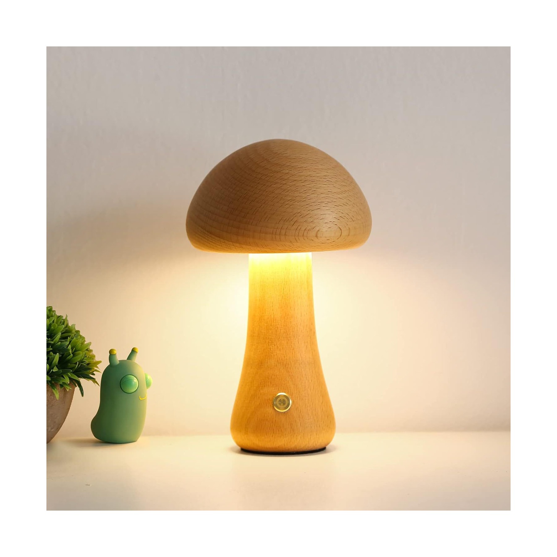 Natural Oak Wood Mushroom-shaped Night Light 2
