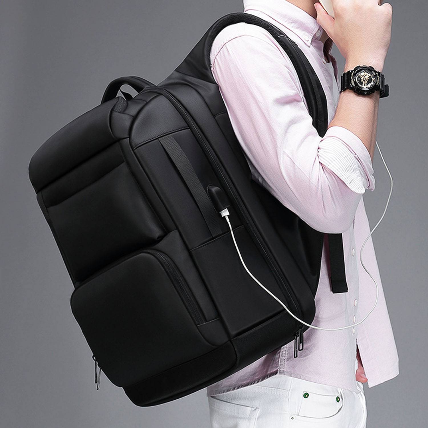 Waterproof Backpack W/ USB Port Anti Theft Design 1