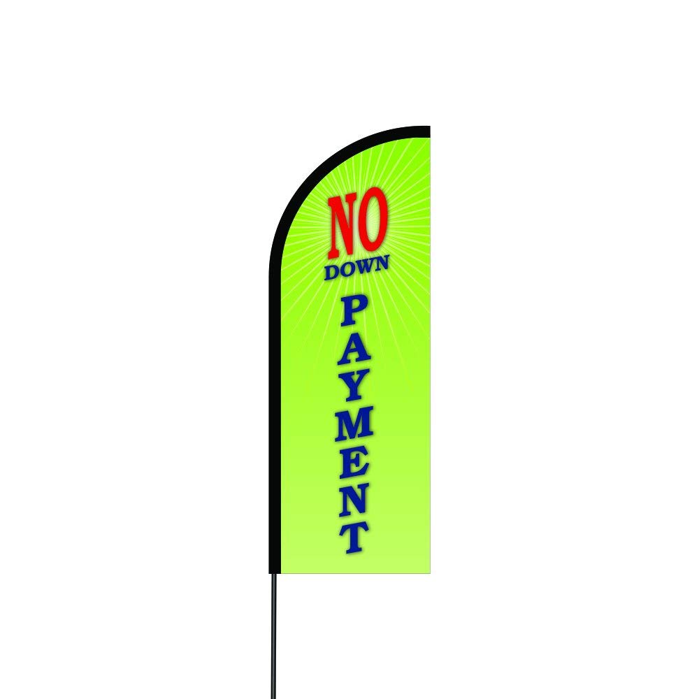 No Down Payment Flag Kit 11' Feet Feather Flag Sign Outdoor Banner 2