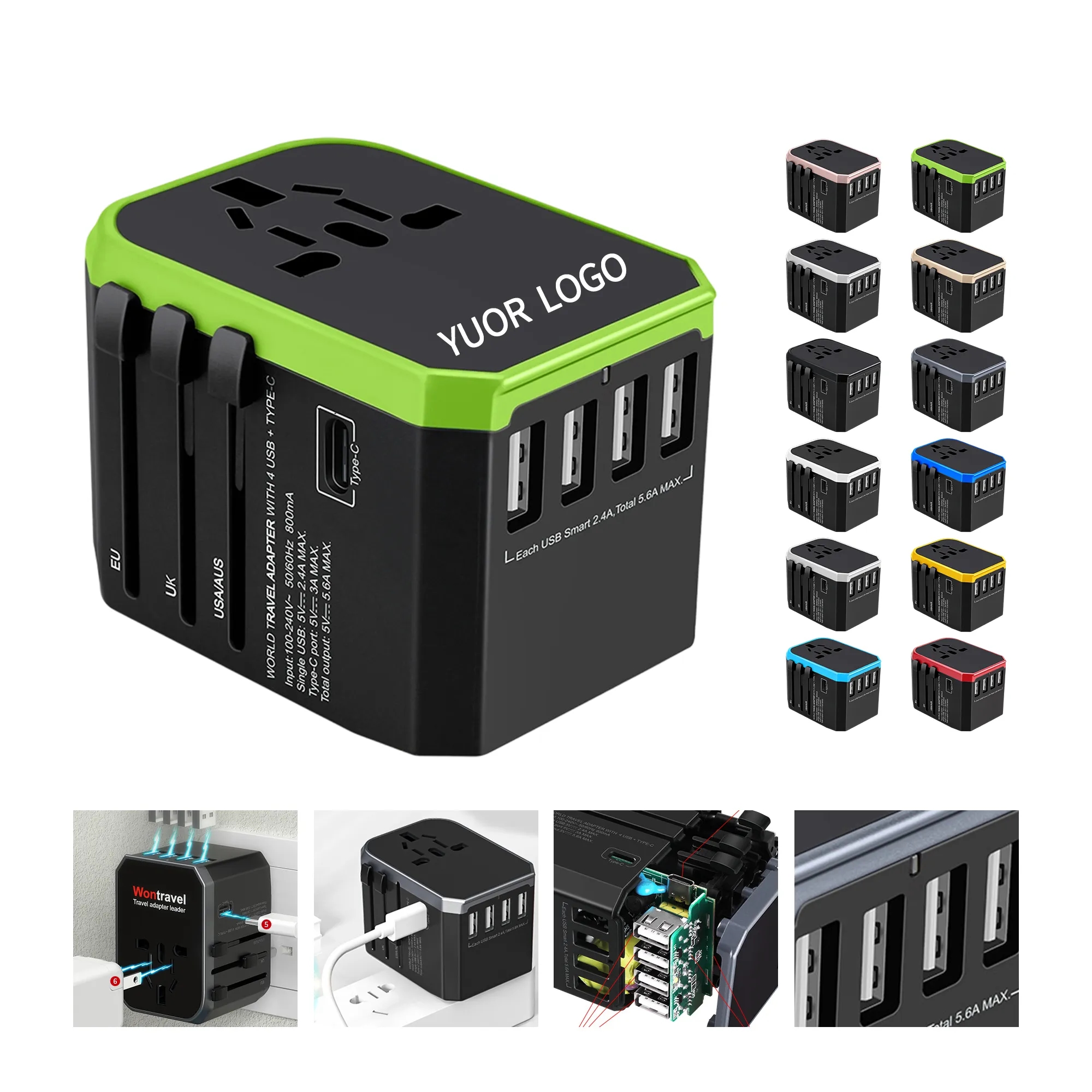 Portable Multi Port Charger 5.6A with Fast Charging 3