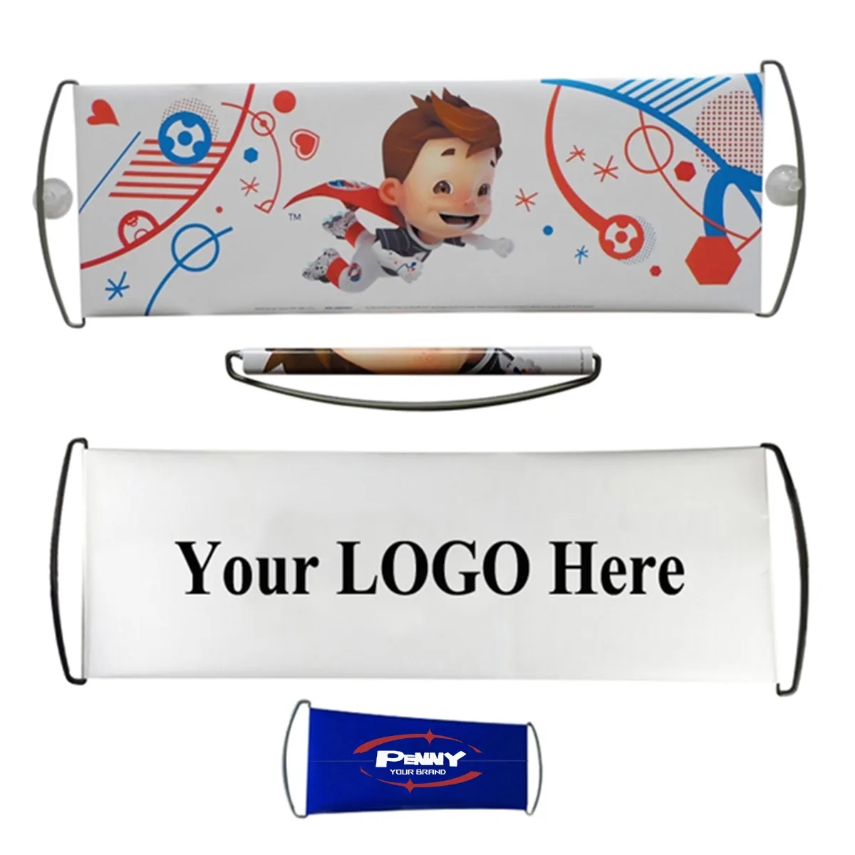 Custom Portable Retractable Handheld Scrolling Flag Banner 1