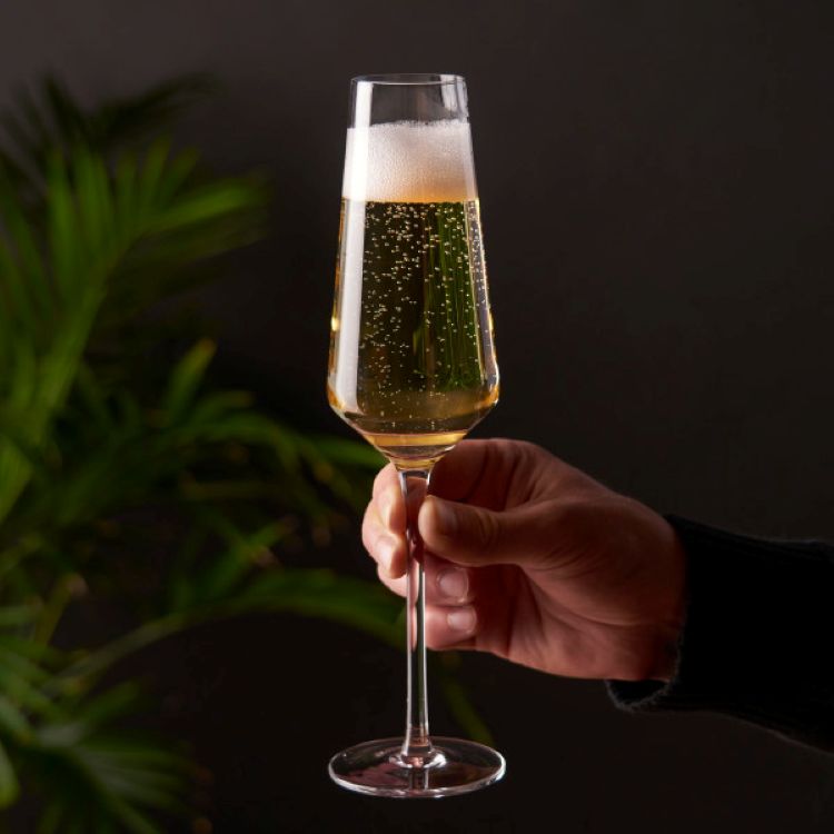 Viski® Raye Angled Crystal Champagne Flute, set of 2 5