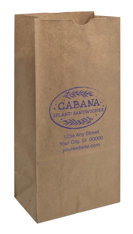 One Color 1-Sided SOS Kraft Paper Bags (6.25" x 12.5" x 3.185")