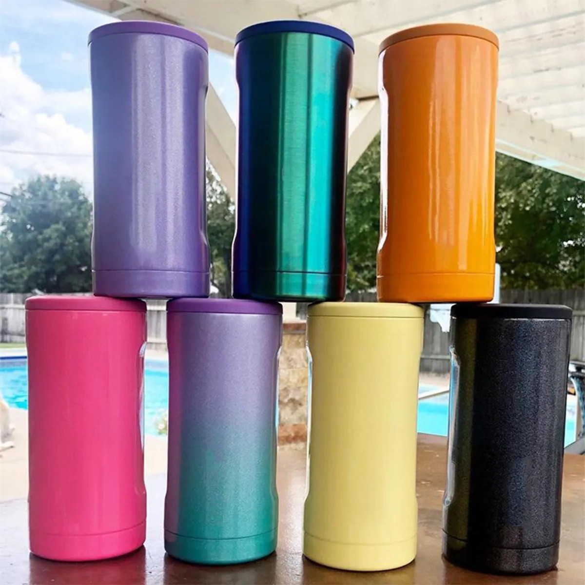 Double-Walled Stainless Steel Insated Cooler Drink Holder, custom koozie with logo imprint 4
