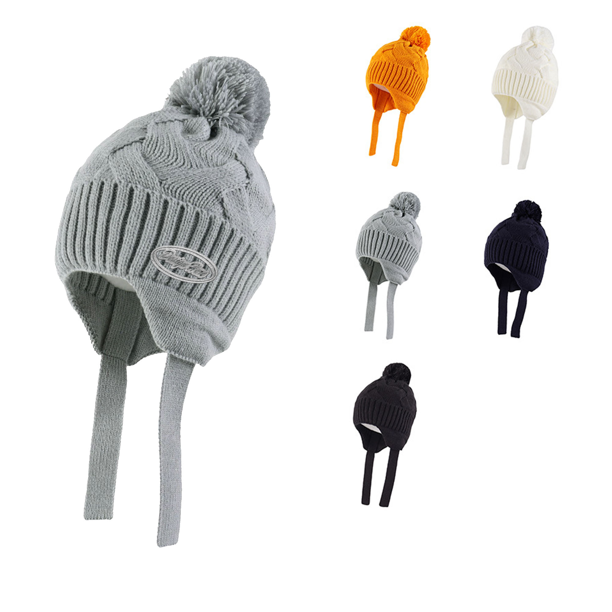 Premium Baby Knit Beanie with pom for Cold Weather Style 3