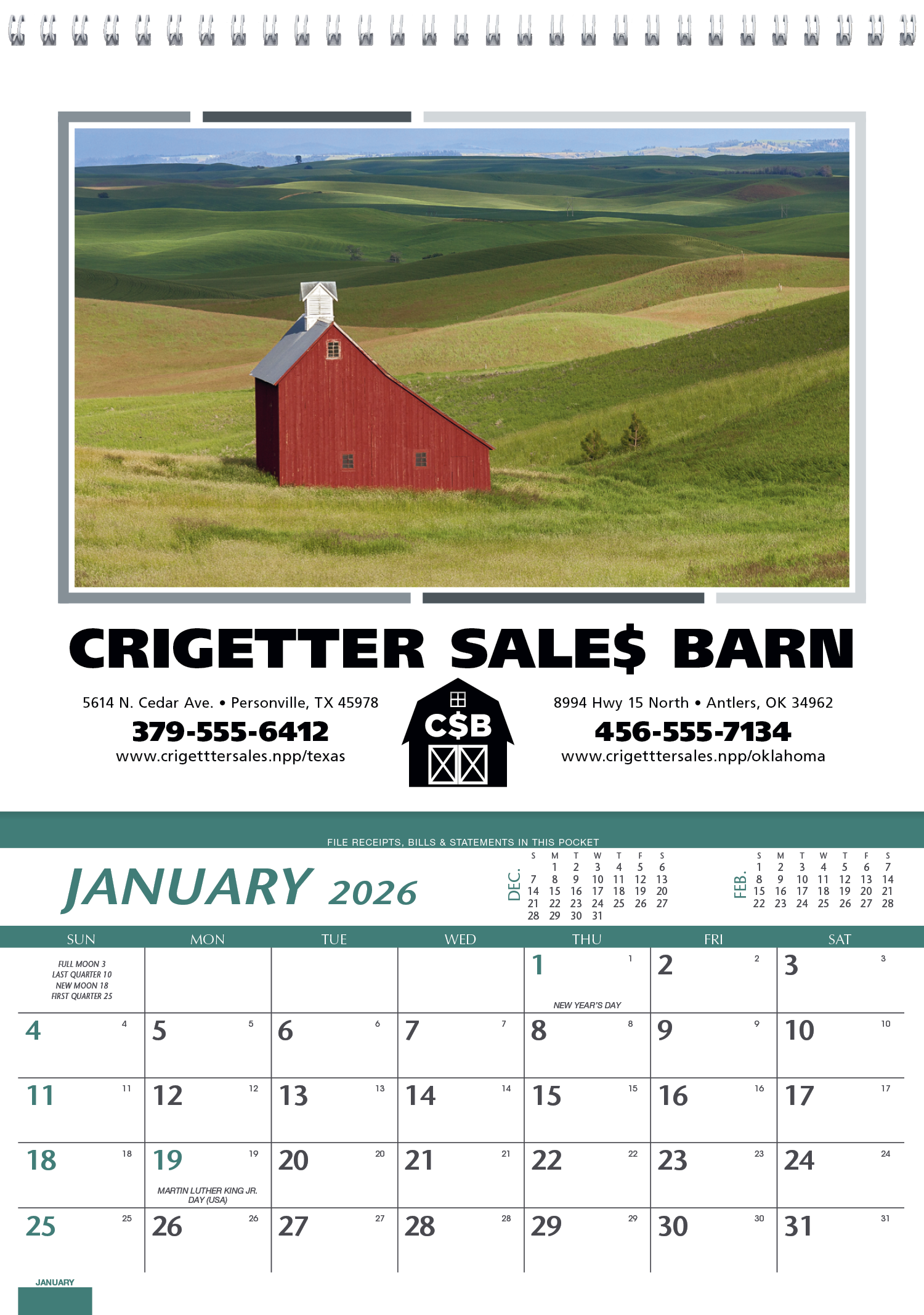 Triumph® Calendars Farm Pocket Calendar 43