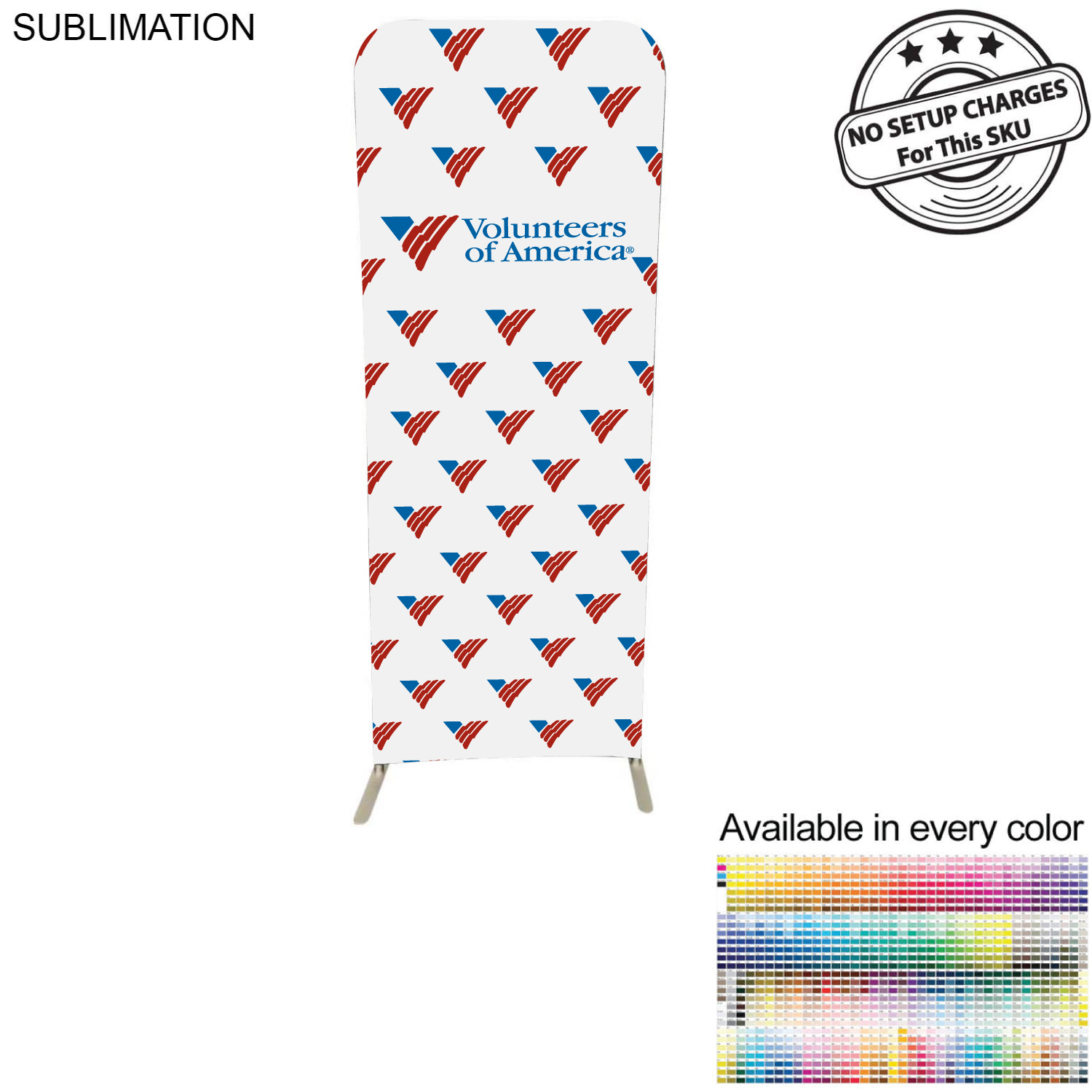 Volunteer, Non-for-profit 2'W x 78"H EuroFit Tension Fabric Banner Display Kit, Graphics Double Side 2