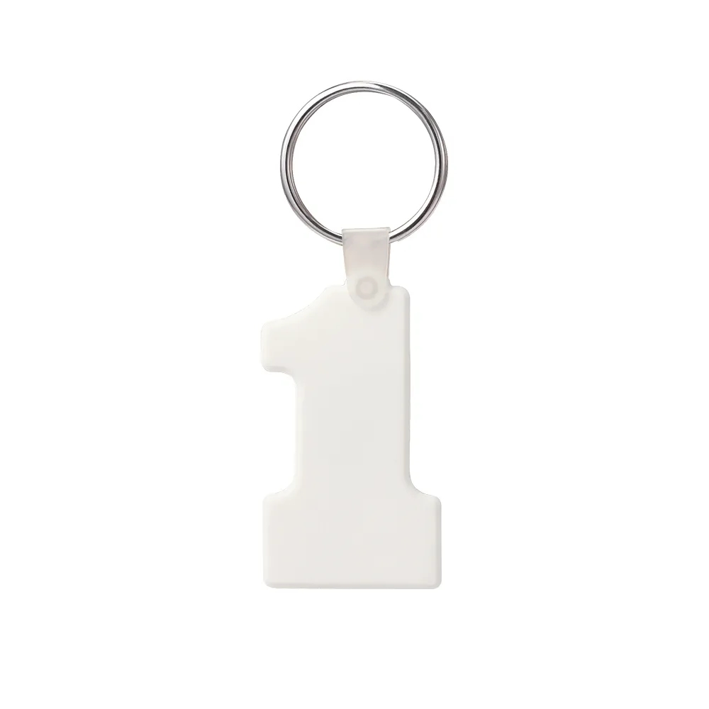 Number One-Shaped Silicone Keychain 25