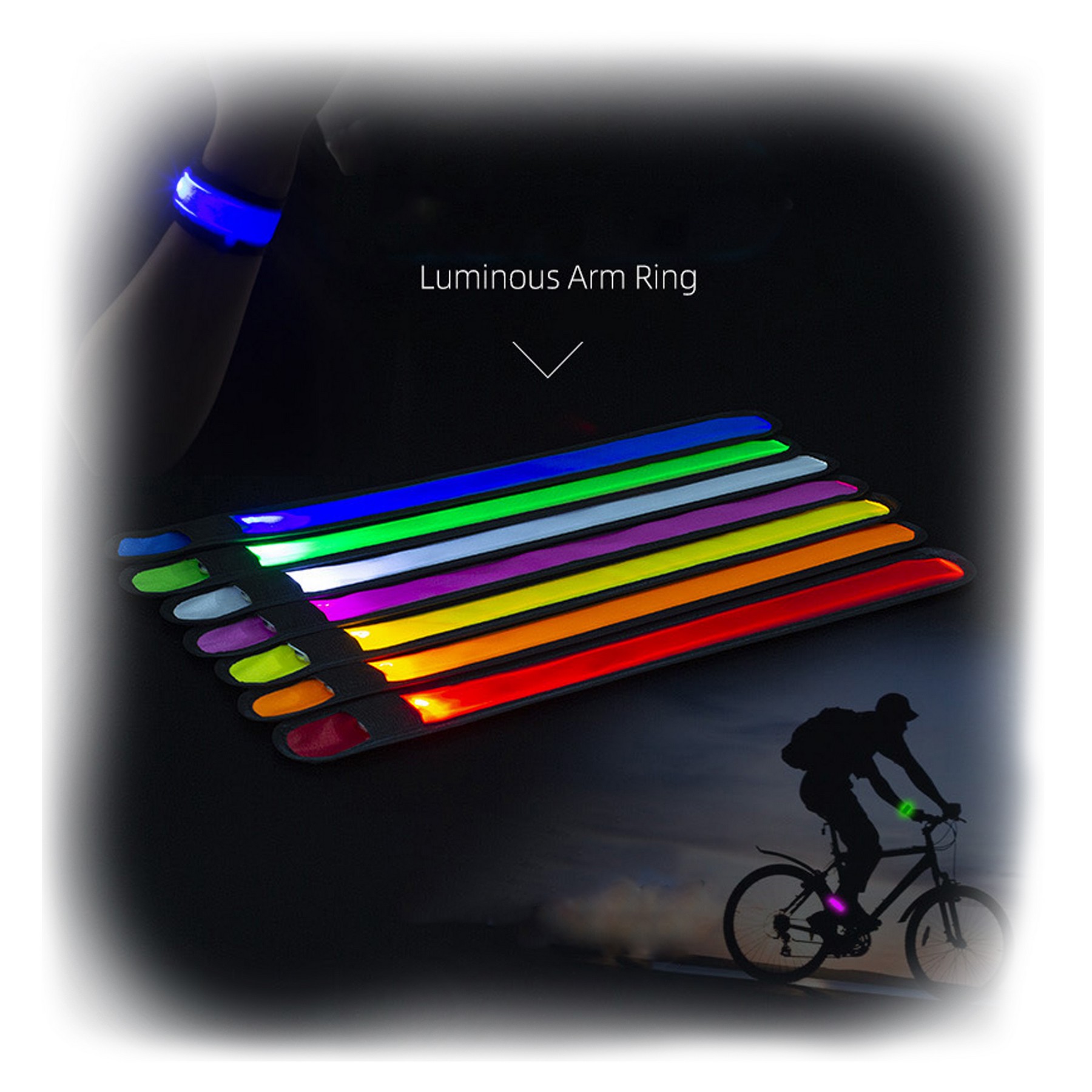 LED Glow Slap Bracelet Light Up Wristband High Visibility 4