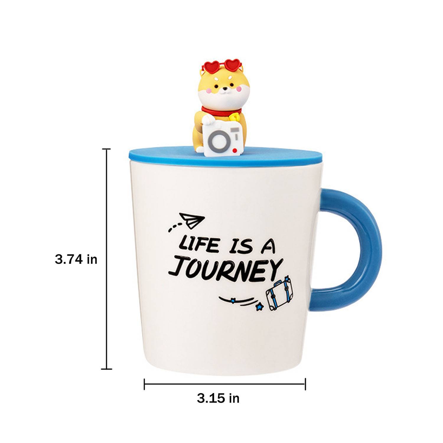 12oz Heat-Sensitive Color Changing Ceramic Mug w/Cartoon Lid 3
