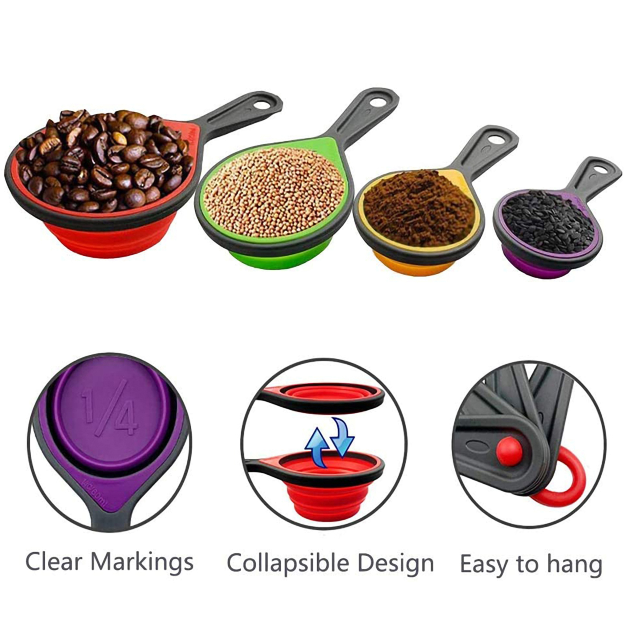 8 Piece Collapsible Silicone Measuring Cups And Spoons 1