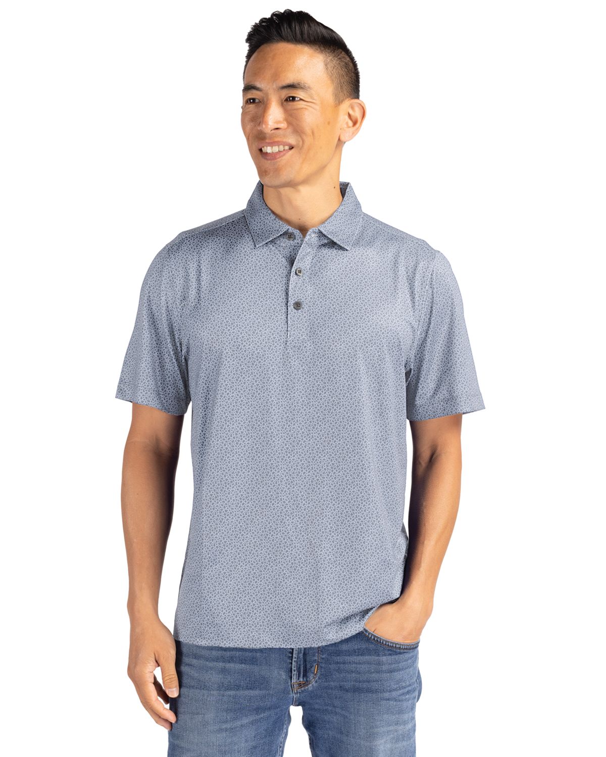 Cutter & Buck Pike Recycled Pebble Print Mens Polo 22