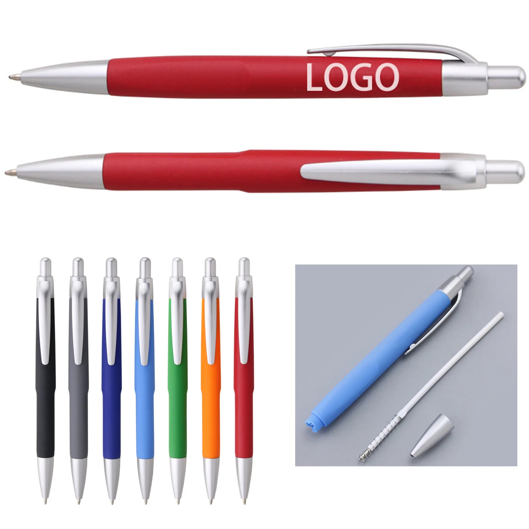 ABS Plastic 1 mm Black Ink Bright Color Ballpoint Pen 2